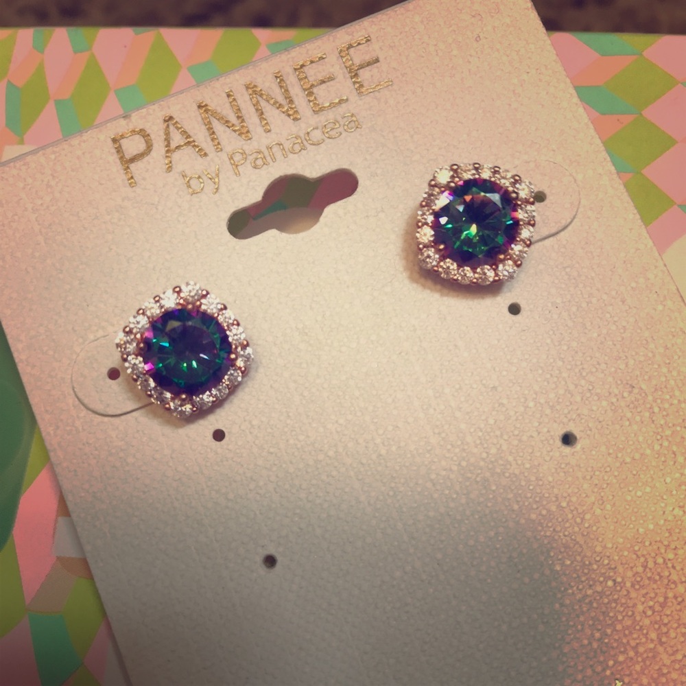 PANNEE by Panacea gemstone pave studs